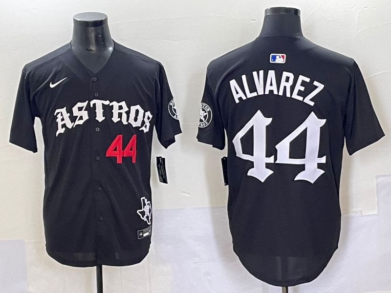 Men 2025 Houston Astros #44 Alvarez Black Seven generations Joint Name Nike MLB Jersey style 2->houston astros->MLB Jersey